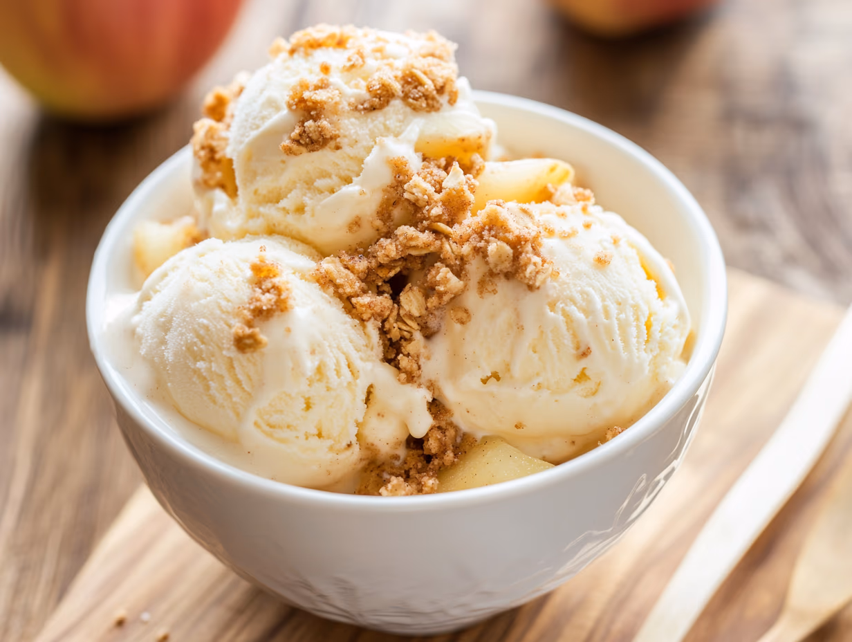 Helado de Crumble de Manzana