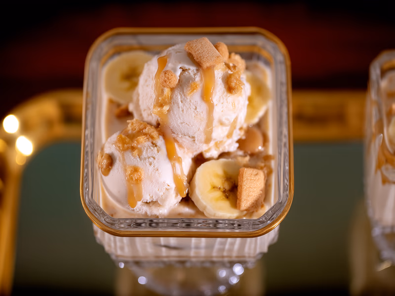 Sorvete de Pudim de Banana
