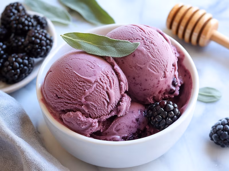 Blackberry Sage Honey Ice Cream - Ninja Creami Recipe