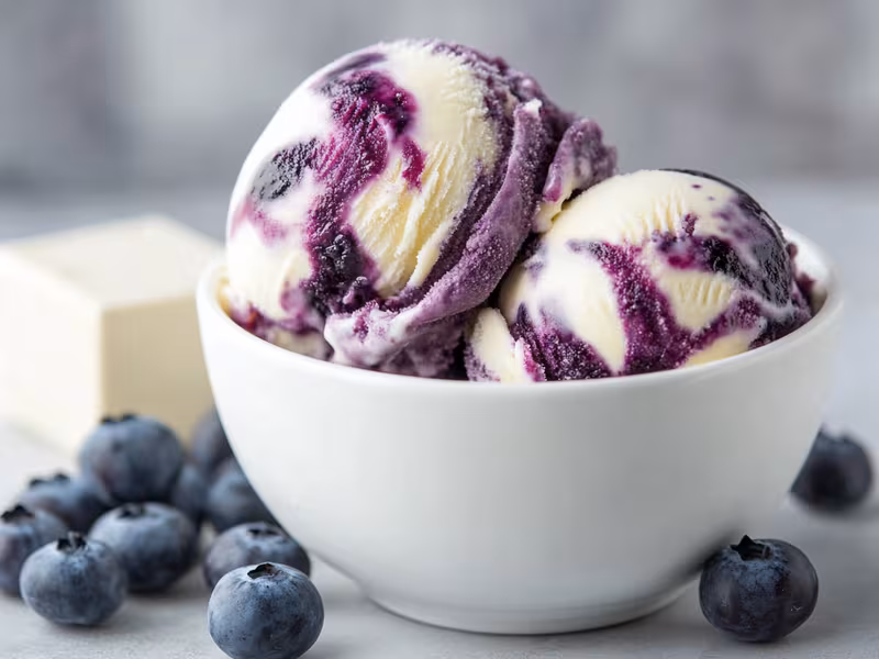 Blueberry Cheesecake Swirl Ice Cream