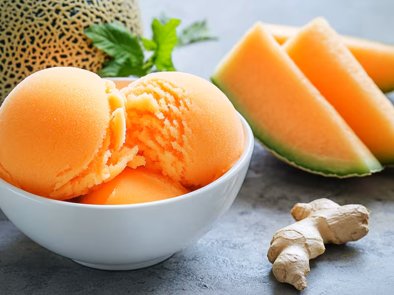 Cantaloupe Ginger Sorbet