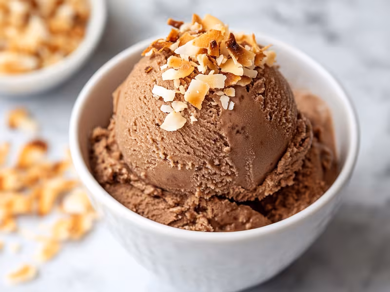 Chocolate Coconut Greek Frozen Yogurt