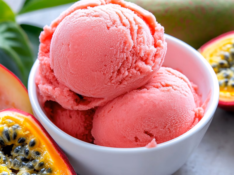 Sorbet de Goiaba e Maracujá