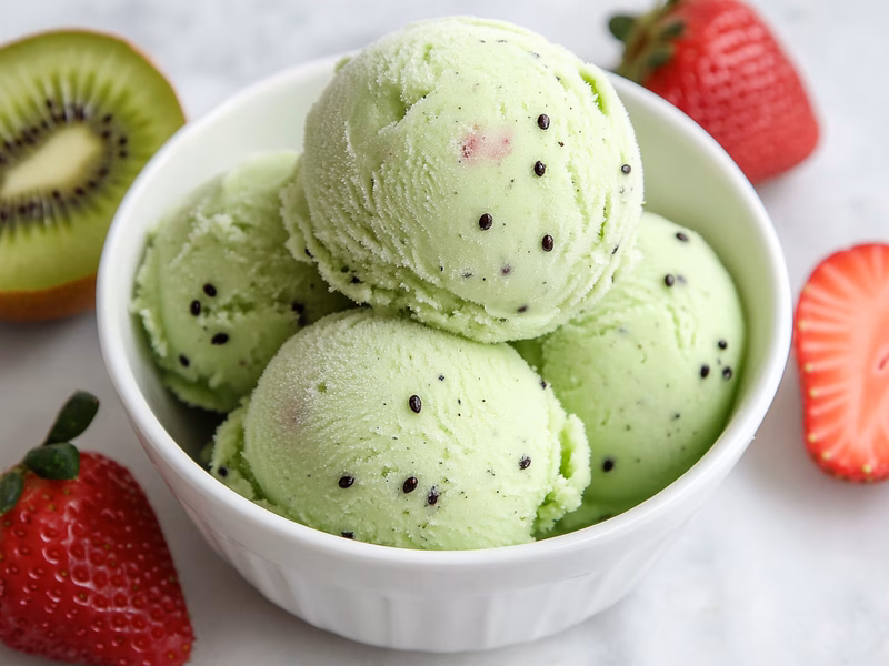 Sorbet de Kiwi e Morango - Receita Ninja Creami