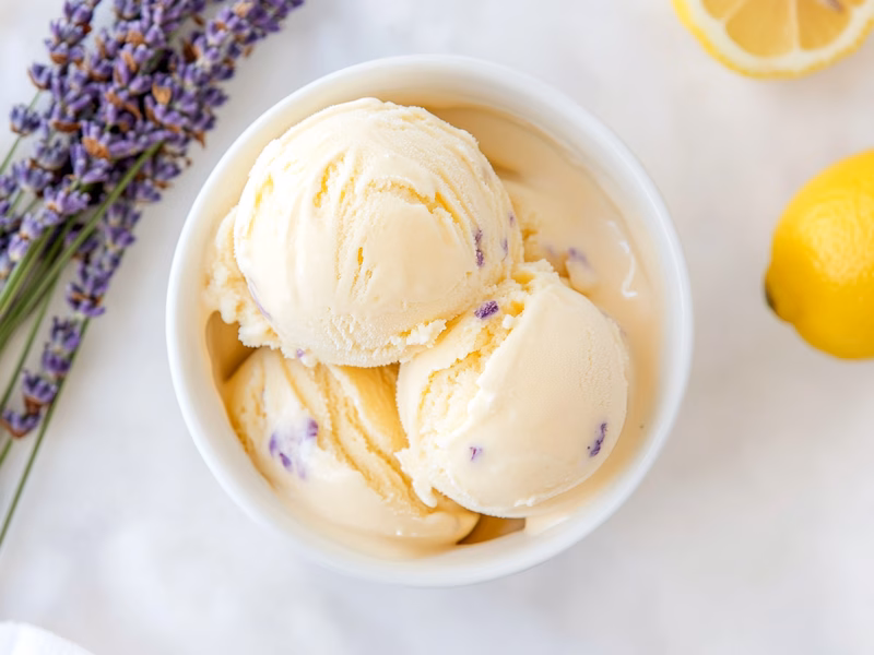 Sorvete de Lavanda e Limão