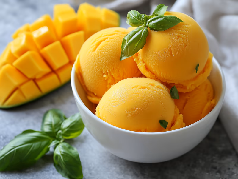 Mango Basil Sorbet - Ninja Creami Recipe