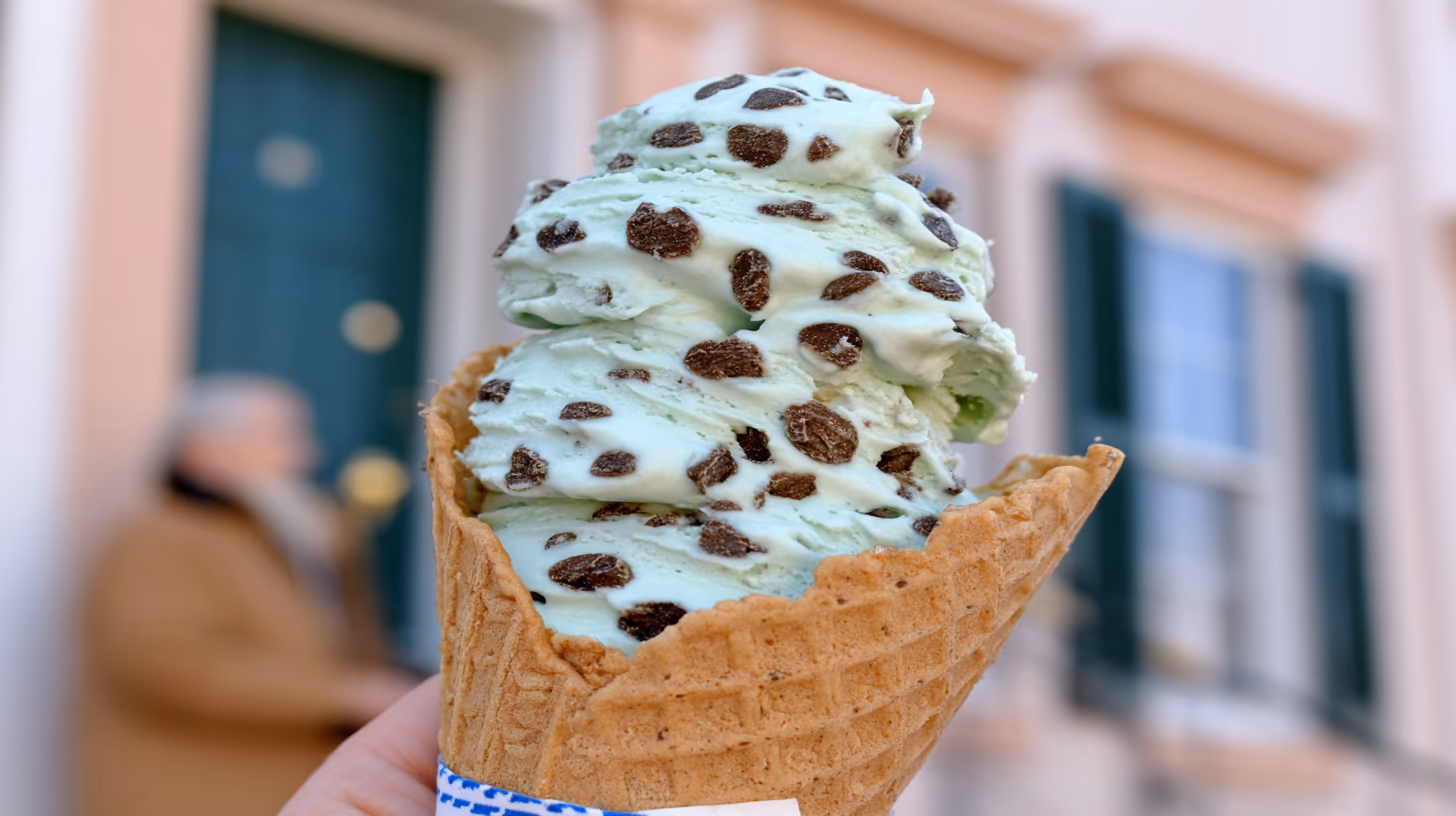 Helado de Menta con Chispas de Chocolate