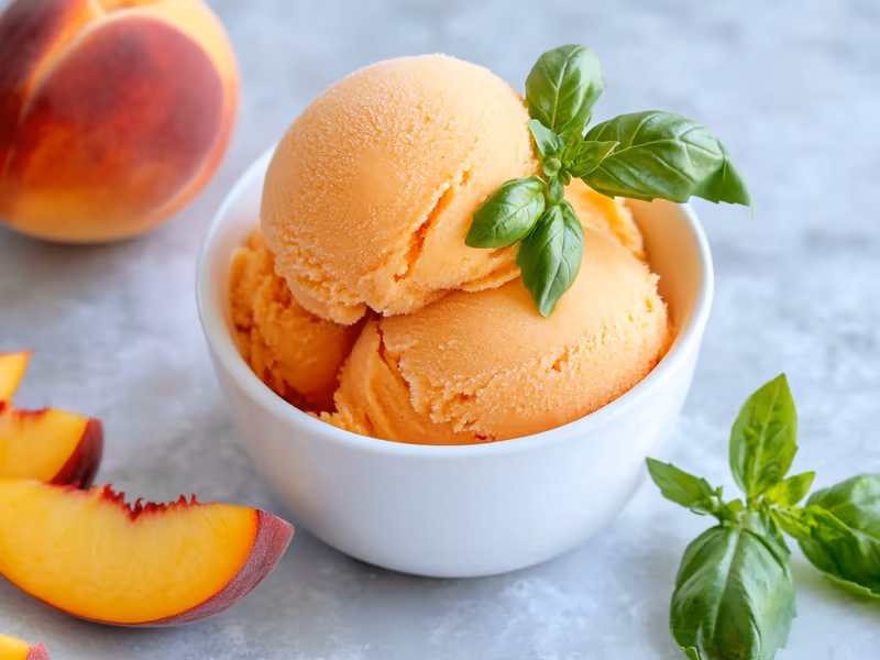 Peach Basil Sorbet - Ninja Creami Recipe