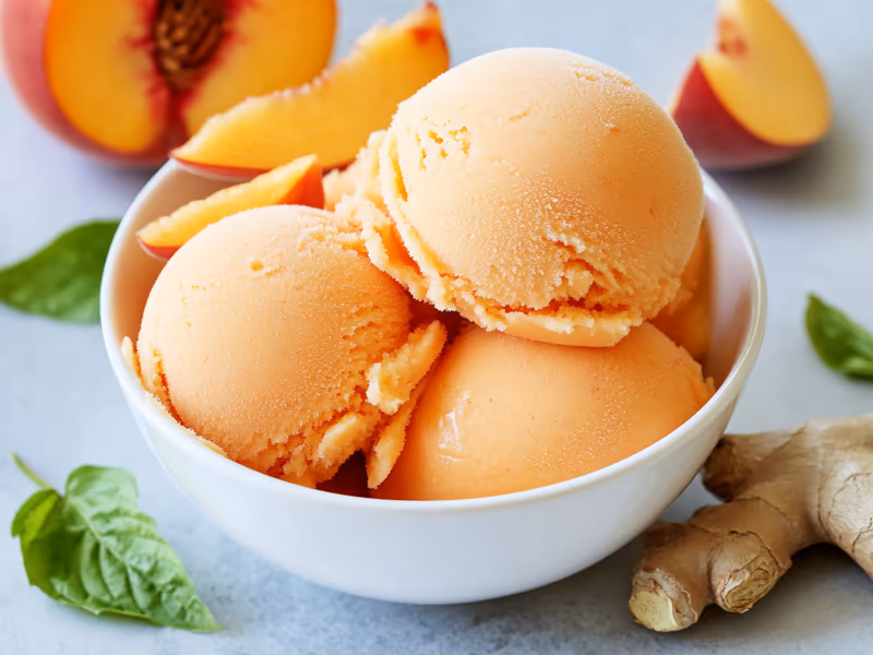 Peach Ginger Sorbet - Ninja Creami Recipe