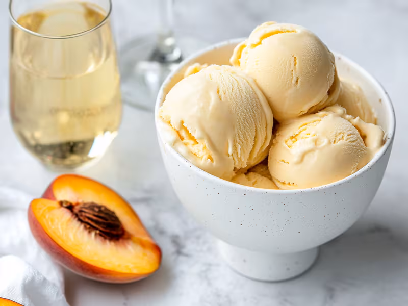 Peach Prosecco Ice Cream