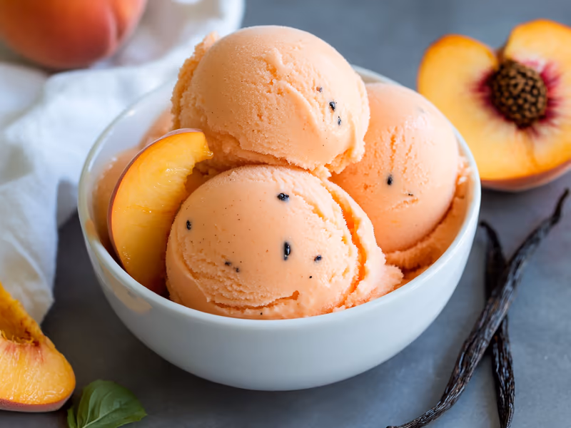 Peach Vanilla Bean Sorbet - Ninja Creami Recipe