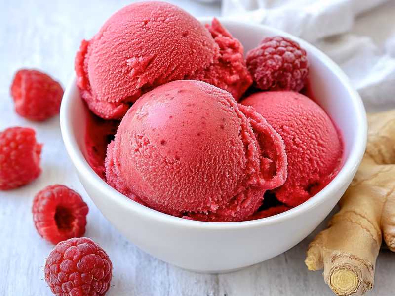 Raspberry Ginger Sorbet - Ninja Creami Recipe