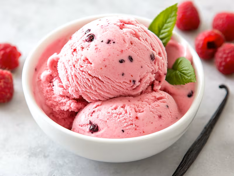 Raspberry Vanilla Bean Ice Cream