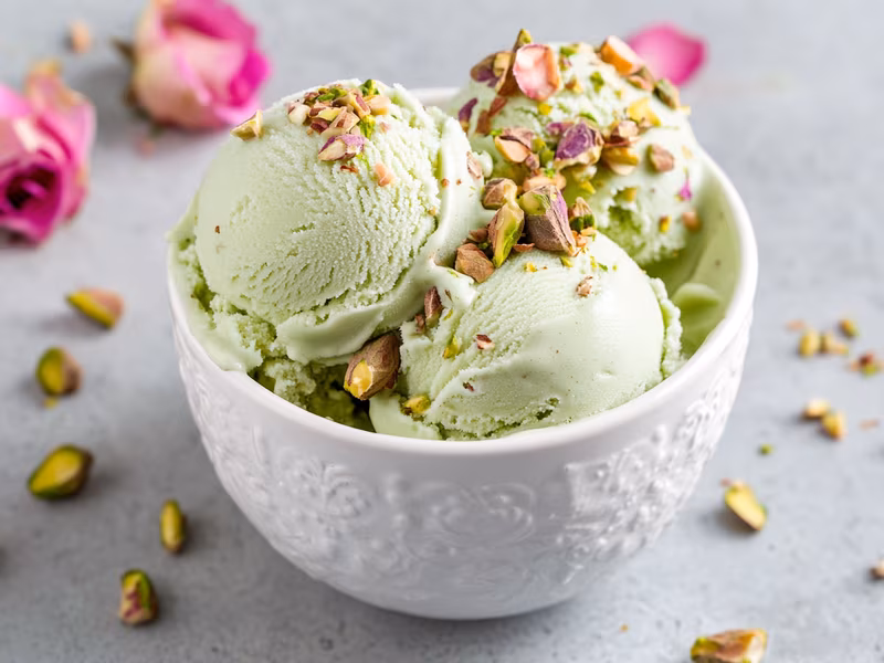 Rosewater Pistachio Crunch Ice Cream - Ninja Creami Recipe