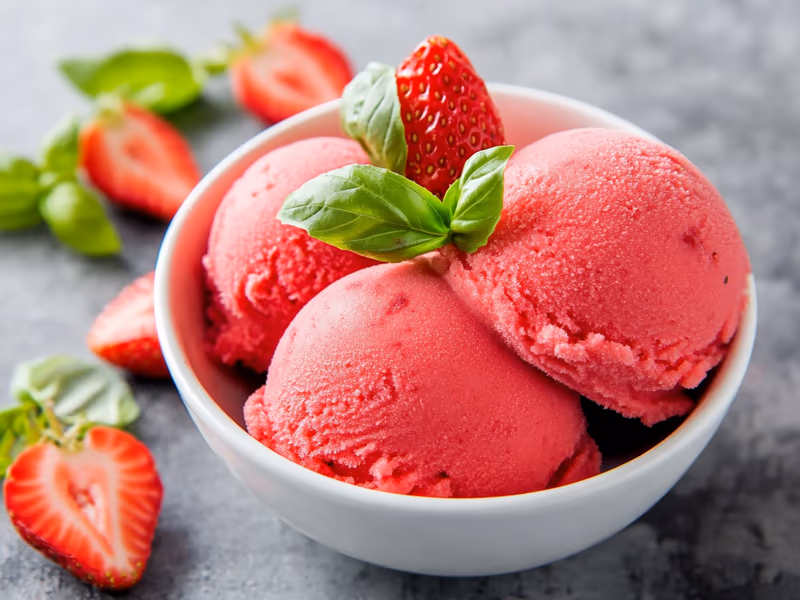 Strawberry Basil Sorbet - Ninja Creami Recipe
