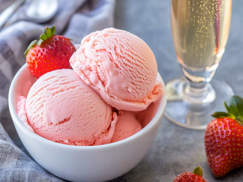Strawberry Champagne Ice Cream - Ninja Creami Recipe