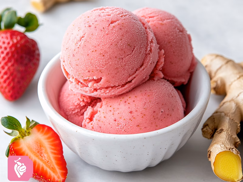 Sorbete de Fresa y Jengibre - Receta Ninja Creami
