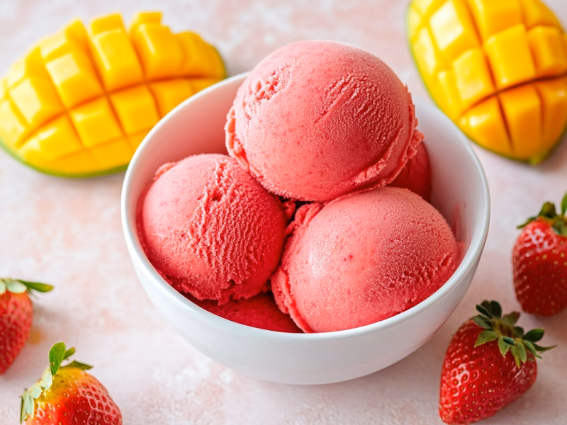 Sorbete de Fresa y Mango - Receta Ninja Creami