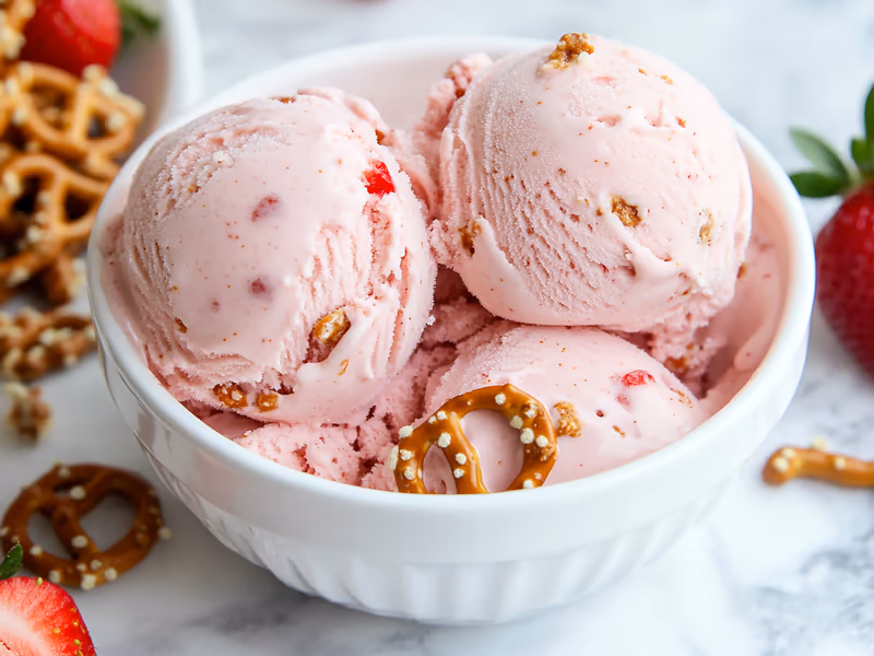 Strawberry Pretzel Ice Cream - Ninja Creami Recipe