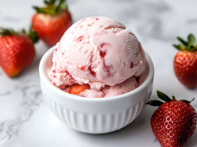 Helado Proteico con Remolino de Fresa - Ninja Creami Recipe