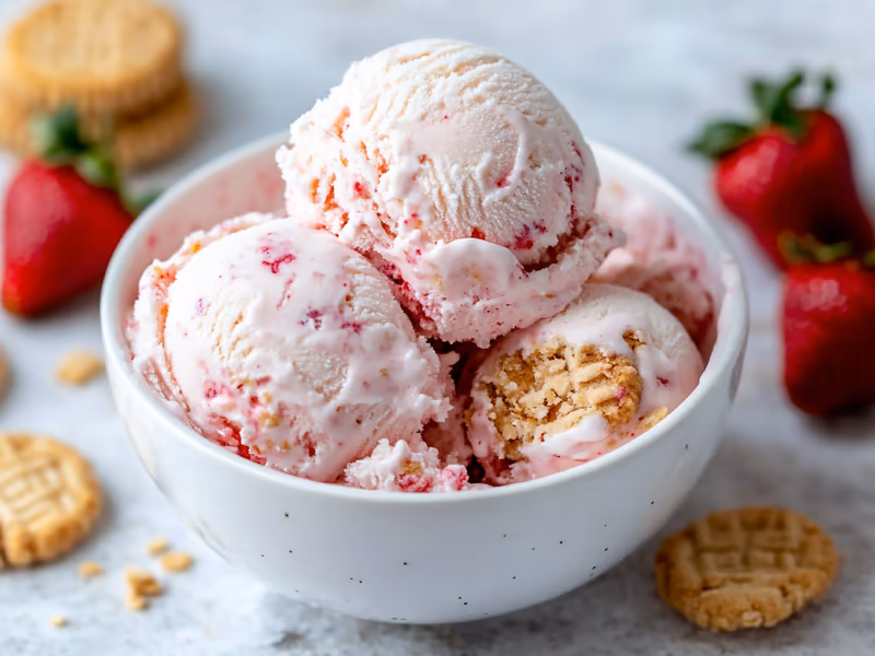 Strawberry Vanilla Cookie Ice Cream