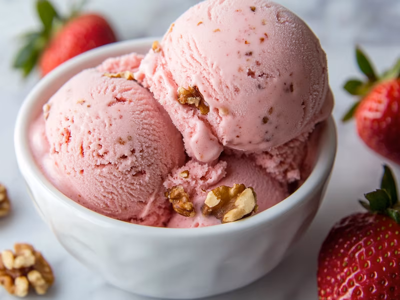 Strawberry Walnut Ice Cream - Ninja Creami Recipe