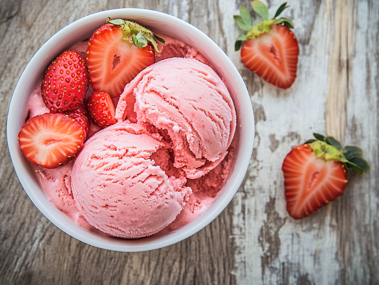 Helado Vegano de Fresa